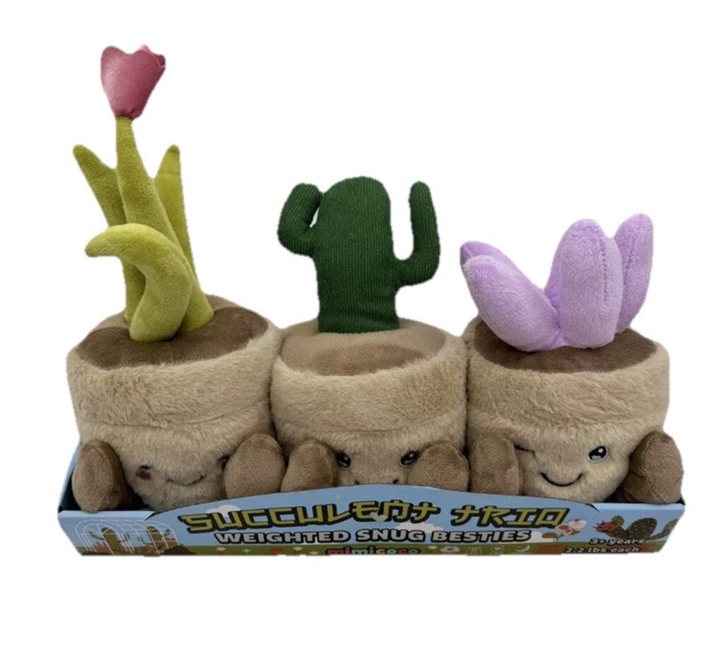 Mimicoco Succulent Trio Weighted Snug Besties Stuffed Animals Set Of 3